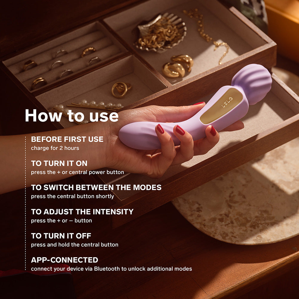 LELO - SWITCH DOUBLE-SIDED WAND VIBRATOR SOFT PINK