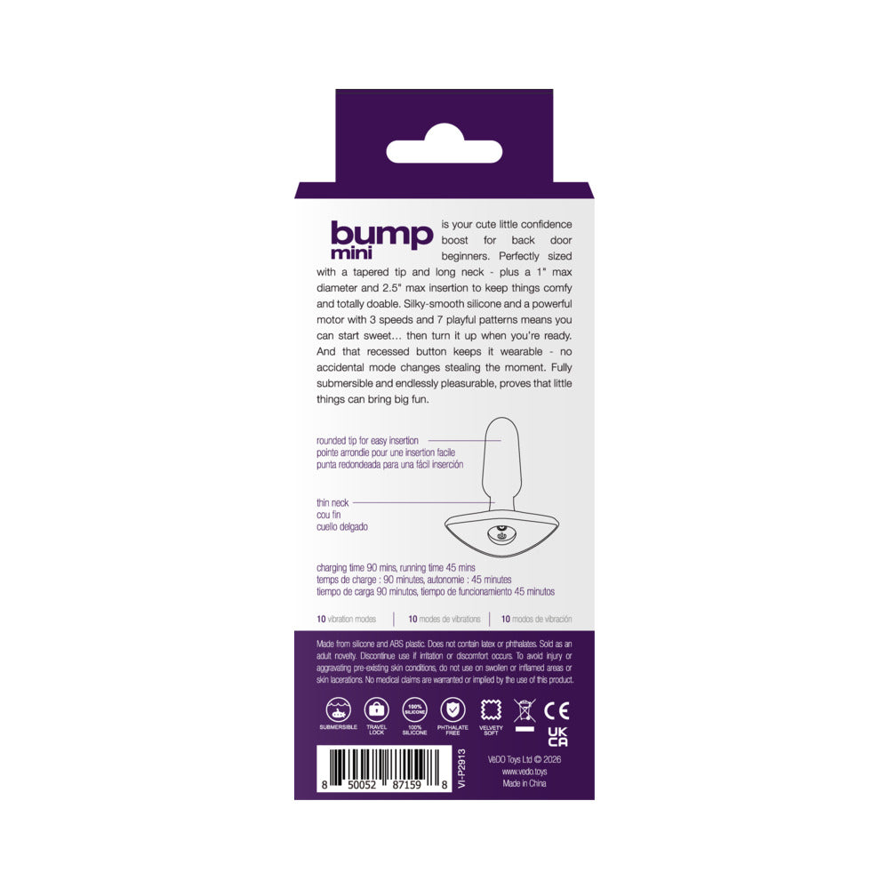 VEDO - BUMP MINI RECHARGEABLE ANAL PLUG