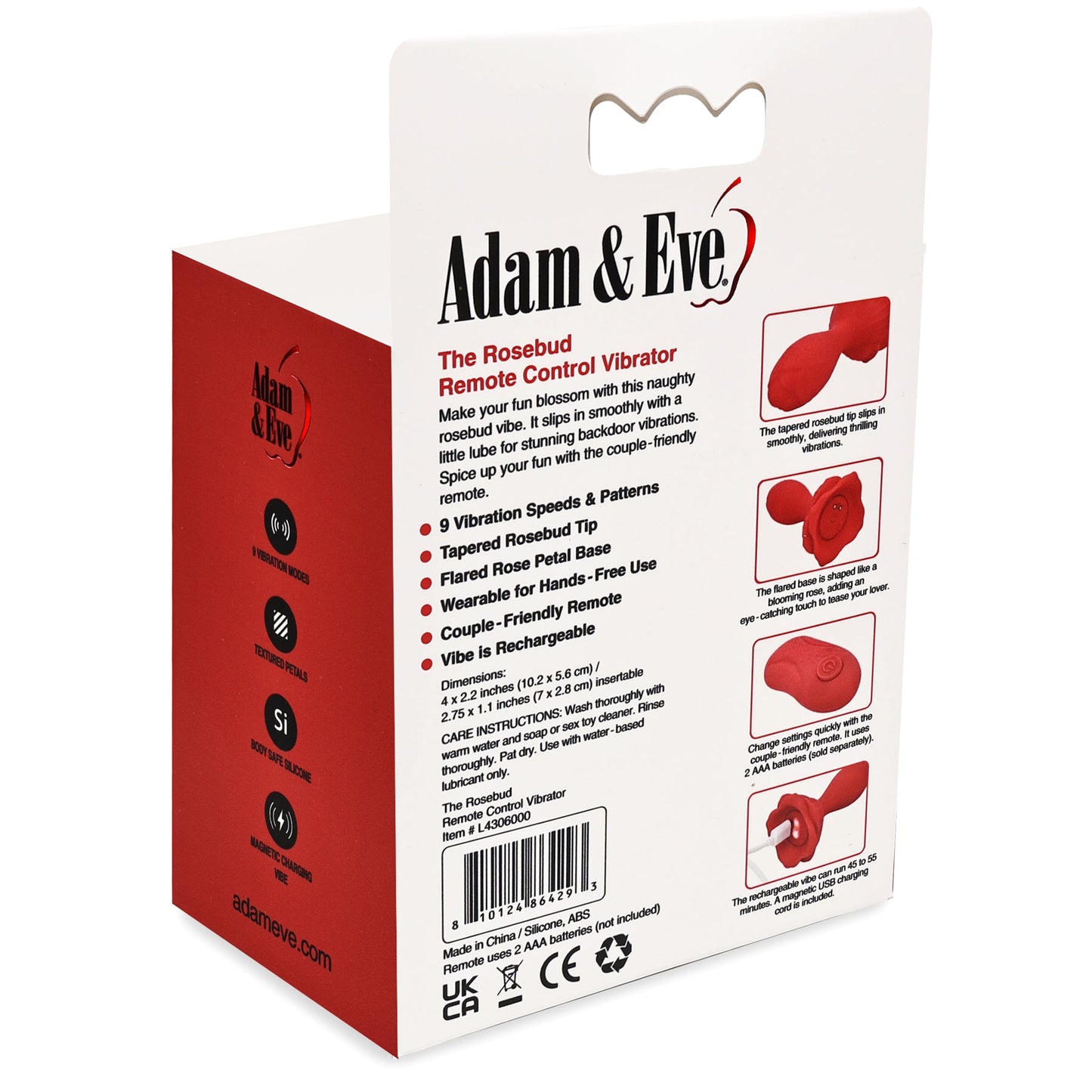 ADAM & EVE - THE ROSEBUD REMOTE CONTROL VIBRATOR PLUG