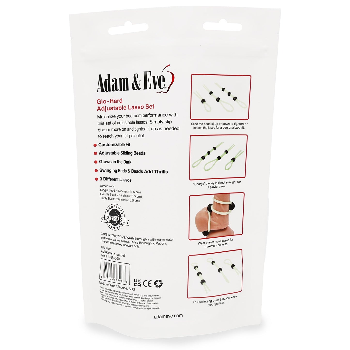 ADAM & EVE - GLO-HARD ADJUSTABLE LASSO SET