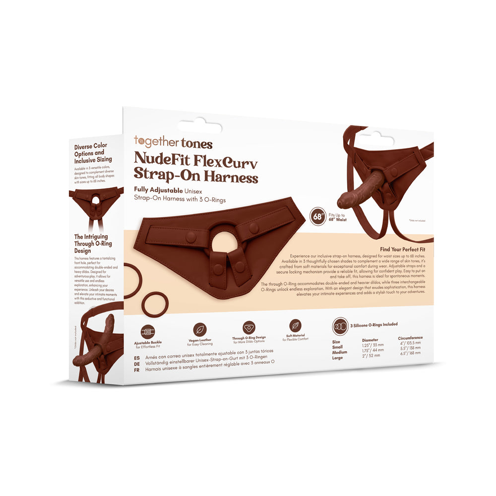 TOGETHER TOY - TOGETHER TONES NUDEFIT FLEXCURV STRAP-ON HARNESS DARK