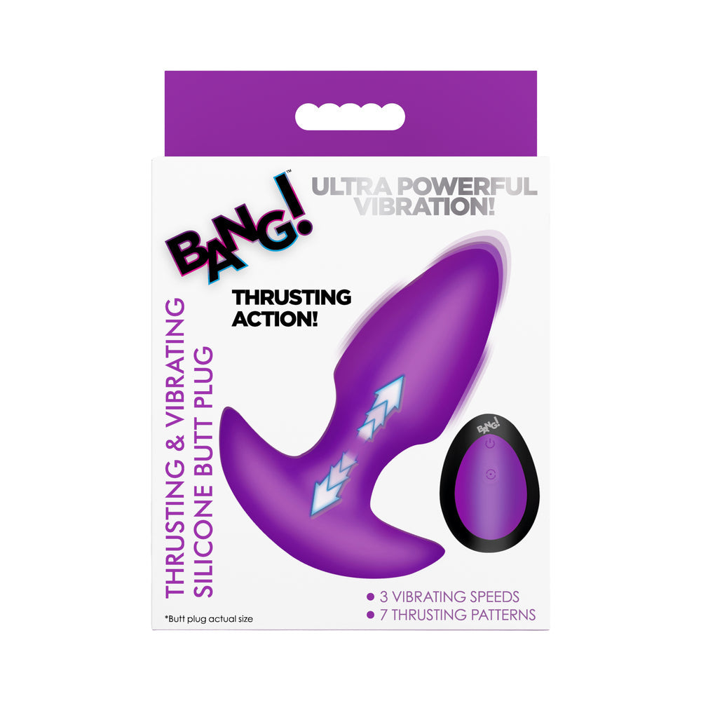 XR BRANDS - BANG! THRUSTING & VIBRATING SILICONE BUTT PLUG