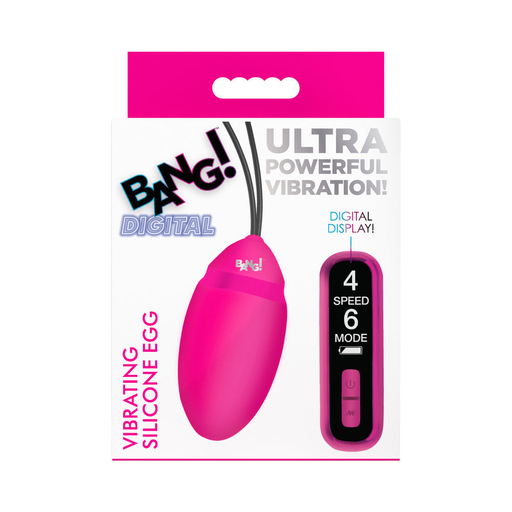 XR BRANDS - BANG! VIBRATING SILICONE EGG WITH DIGITAL REMOTE