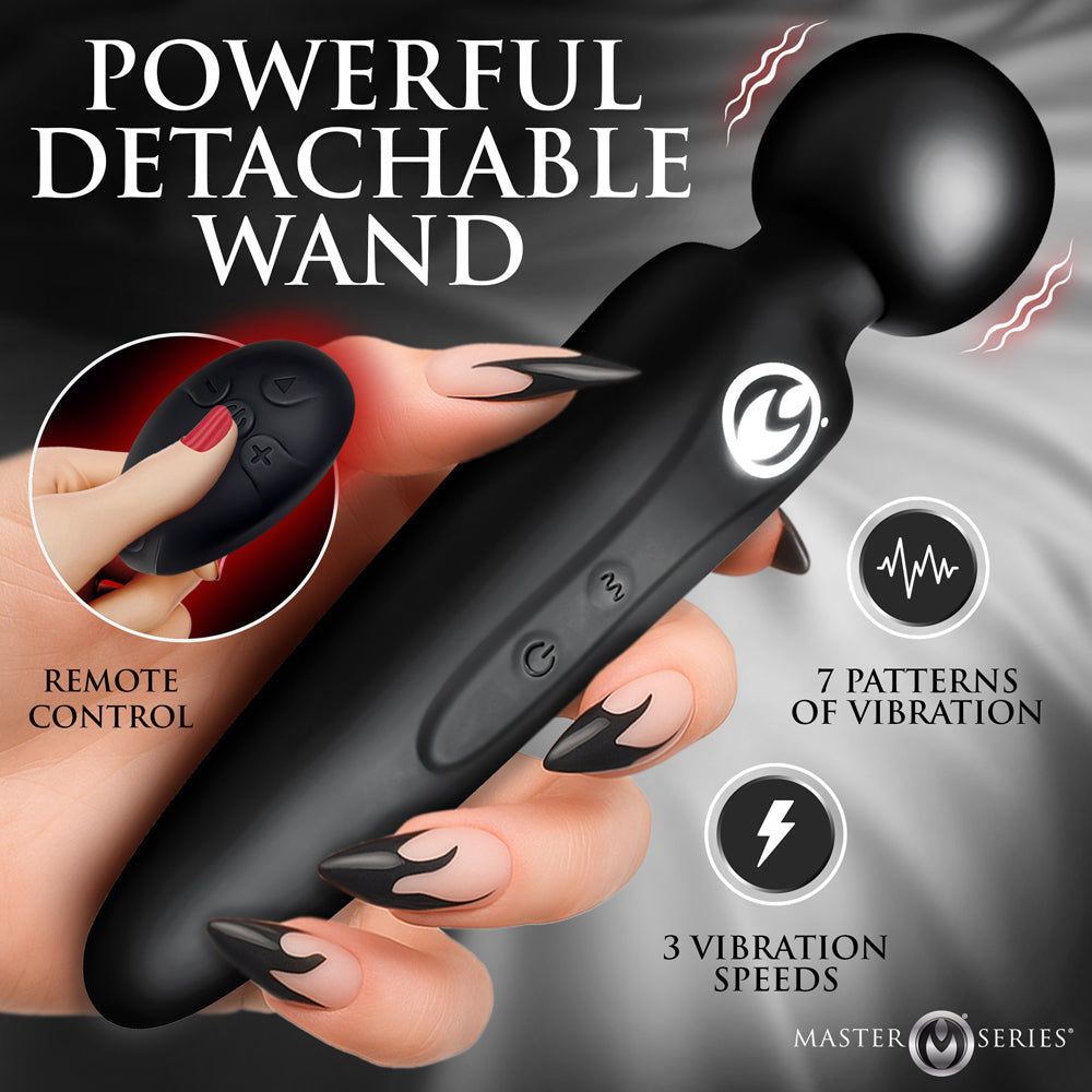 XR BRANDS - MASTER SERIES THUNDERSTICK THIGH STRAP VIBRATING WAND WITH HARNESS
