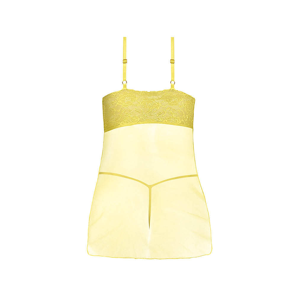 MAGIC SILK - DAFFODIL DREAMS BABYDOLL & G-SET YELLOW QUEEN SIZE