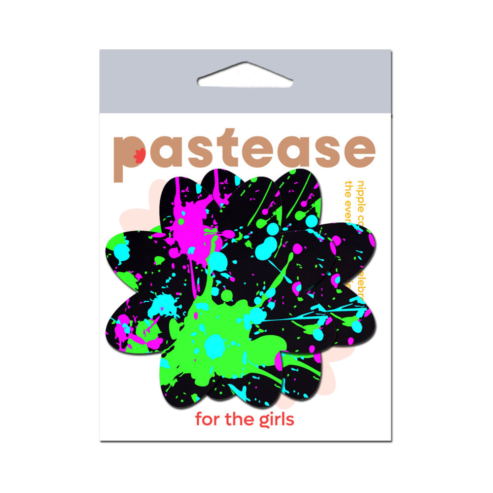 PASTEASE - VIBRANT NEON PAINT SPLATTER PETAL BREAST PASTIES