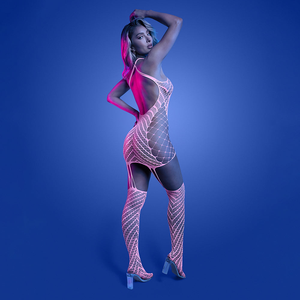 LENCERÍA DE FANTASÍA - VESTIDO BODYSTOCKING QUE BRILLA EN LA OSCURIDAD METAMÓRFICO TALLA ÚNICA