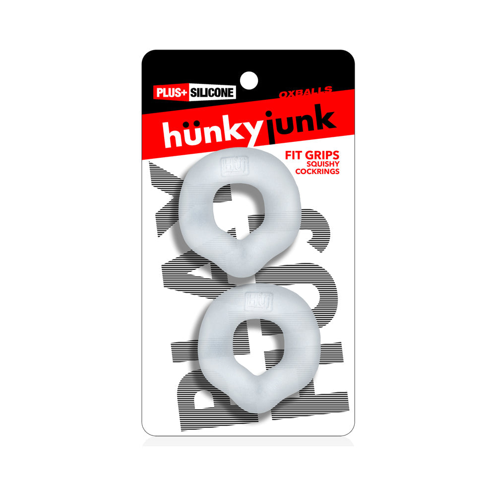OXBALLS - HUNKYJUNK FIT GRIPS 2-PACK ERGO-FIT COCKRINGS CLEAR/CLEAR