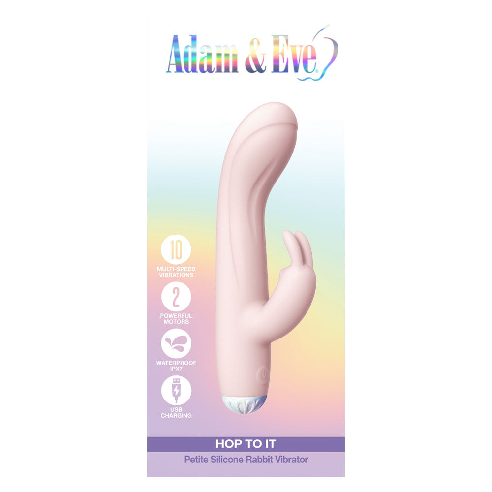 ADAM & EVE - HOP TO IT PETITE SILICONE RABBIT VIBRATOR