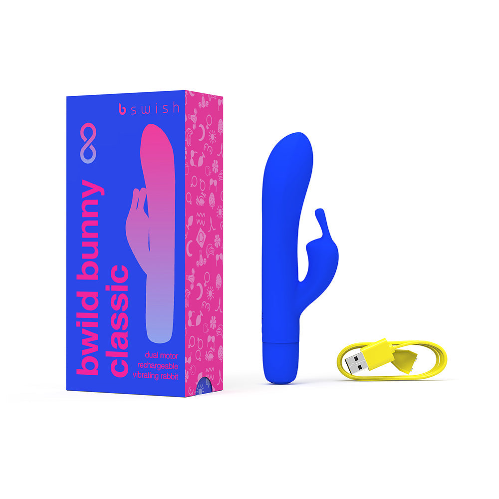 B SWISH - BWILD BUNNY INFINITE CLASSIC RECHARGEABLE VIBRATOR BLUE SILICONE