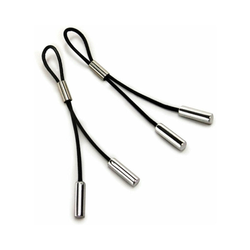 CRAVE - LEATHER NIPPLE TASSELS BLACK/SILVER