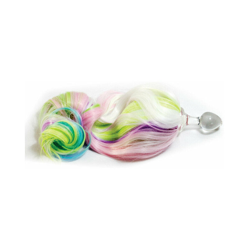 CRYSTAL DELIGHTS MINX PONY TAIL PLUG PASTEL RAINBOW