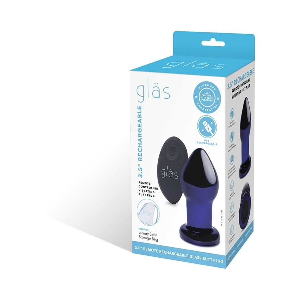 GLAS 3.5 IN. RECHARGEABLE REMOTE-CONTROLLED VIBRATING BUTT PLUG
