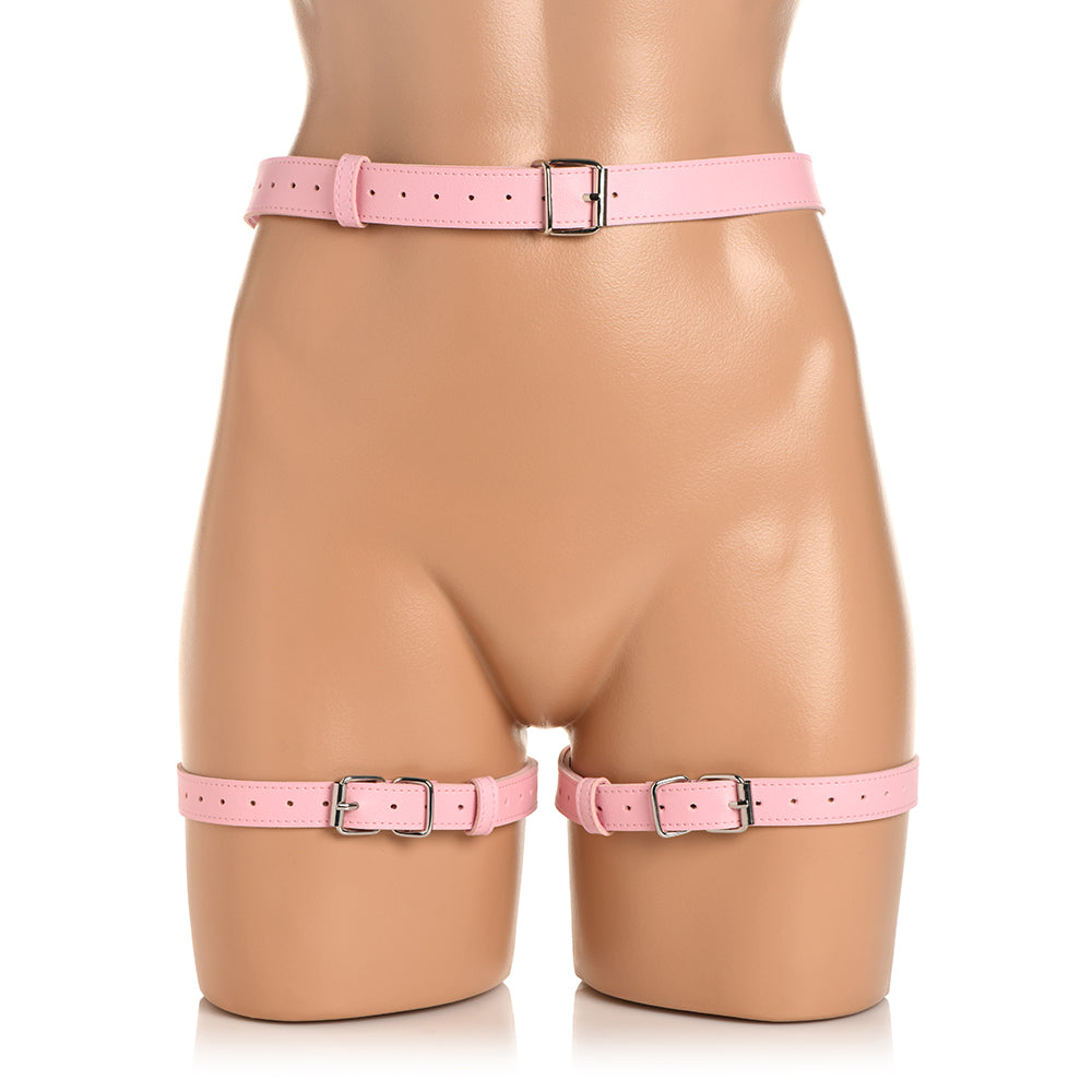 STRICT BONDAGE HARNESS WITH BOWS PINK XL-2XL