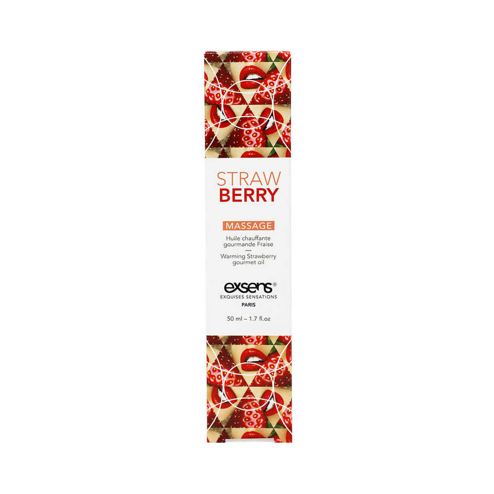 EXSENS WARMING MASSAGE OIL STRAWBERRY 1.7 OZ.