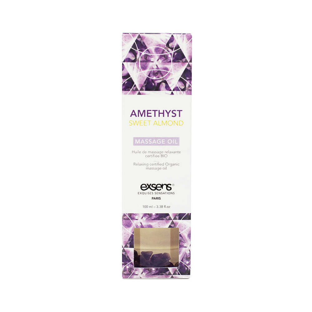 EXSENS - HUILE DE MASSAGE AMÉTHYSTE AMANDE DOUCE 100 ML.