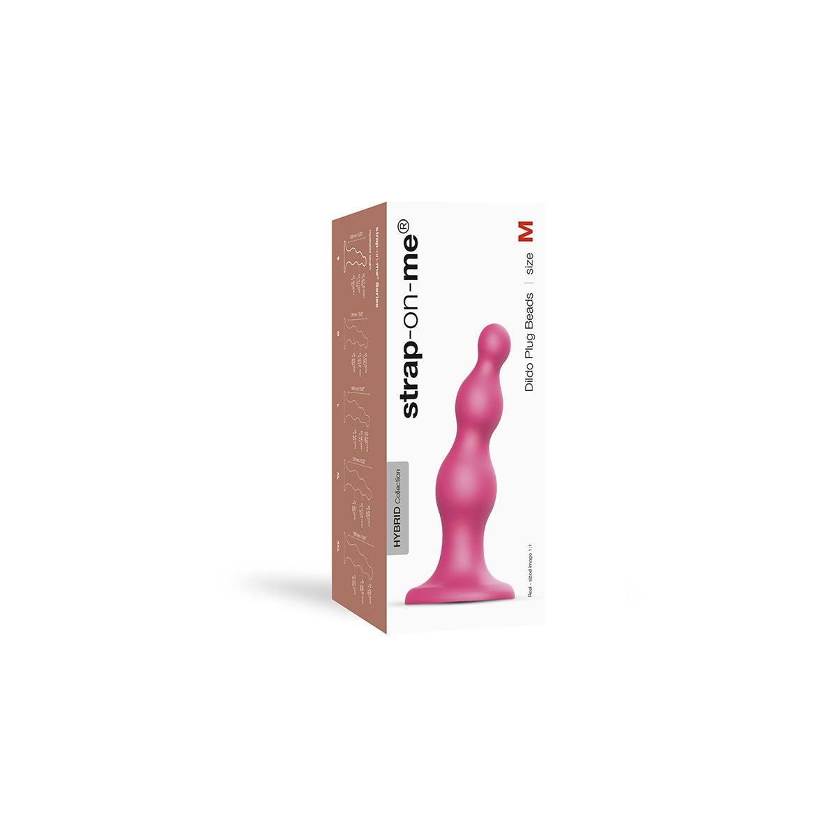 STRAP-ON-ME DILDO PLUG BEADS MEDIUM RASPBERRY