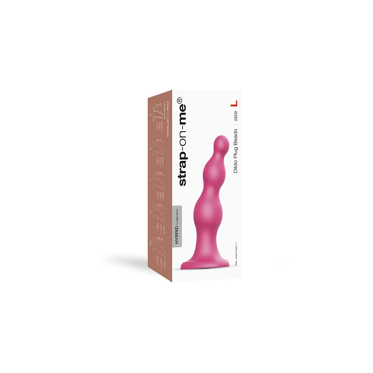 STRAP-ON-ME DILDO PLUG BEADS LARGE RASPBERRY