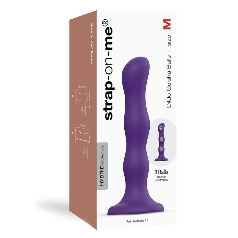 LOVELY PLANET - STRAP-ON-ME GEISHA BALL DILDO MEDIUM PURPLE