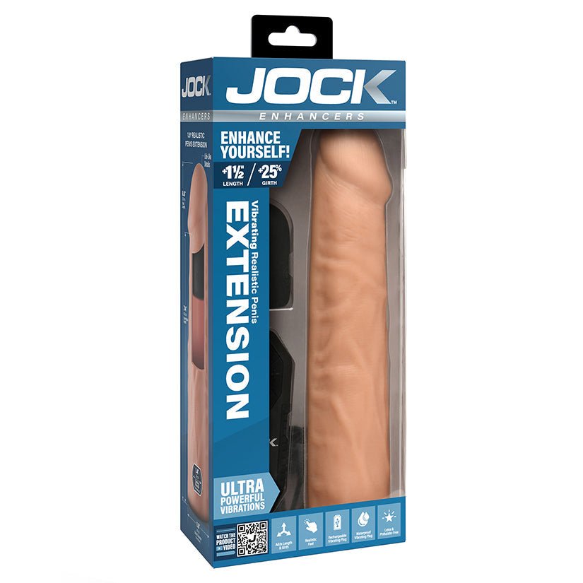 CURVE NOVELTIES - JOCK ENHANCERS VIBRATING REALISTIC PENIS EXTENSION LIGHT 1.5 IN.