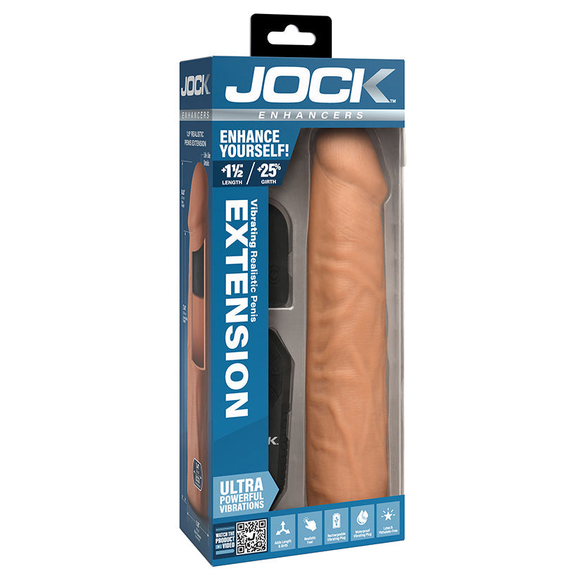 CURVE NOVELTIES - JOCK ENHANCERS VIBRATING REALISTIC PENIS EXTENSION MEDIUM 1.5 IN.