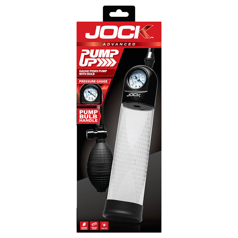 CURVE NOVELTIES - JOCK ADVANCED PUMP UP GAUGE PENIS PUMP WITH BULB
