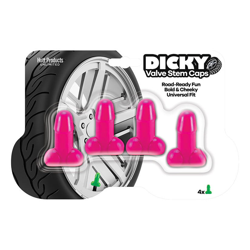 HOTT PRODUCTS - DICKY VALVE STEM CAPS PINK 4-PACK