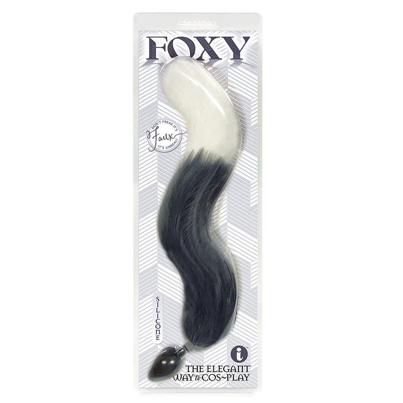 ICON BRANDS - FOXY SILICONE TAIL BUTT PLUG SILVER