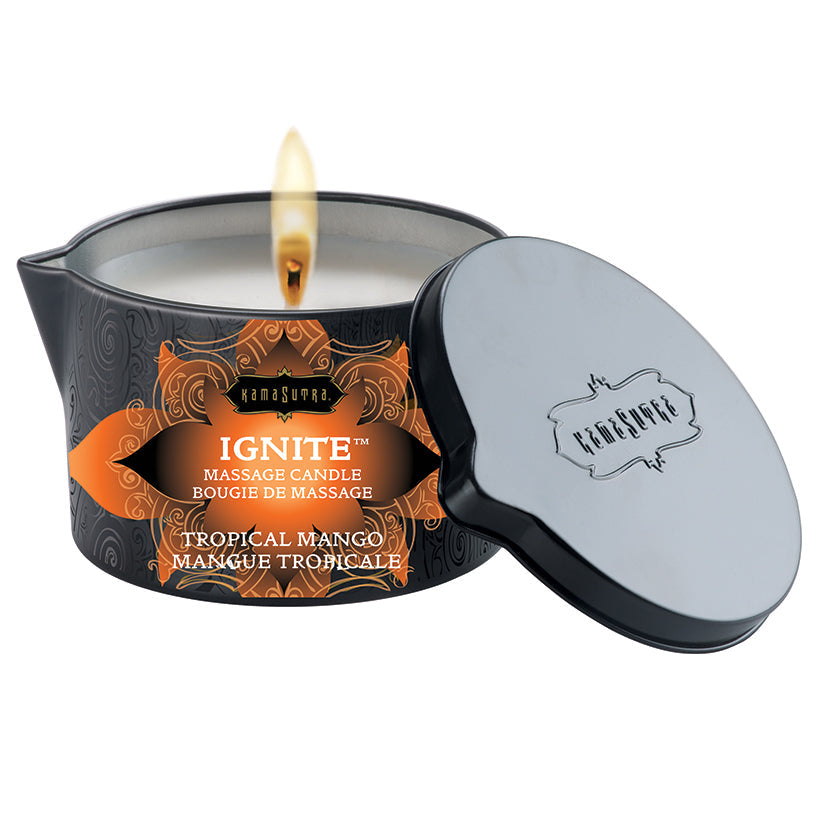 KAMA SUTRA - IGNITE MASSAGE CANDLE TROPICAL MANGO 6 OZ.