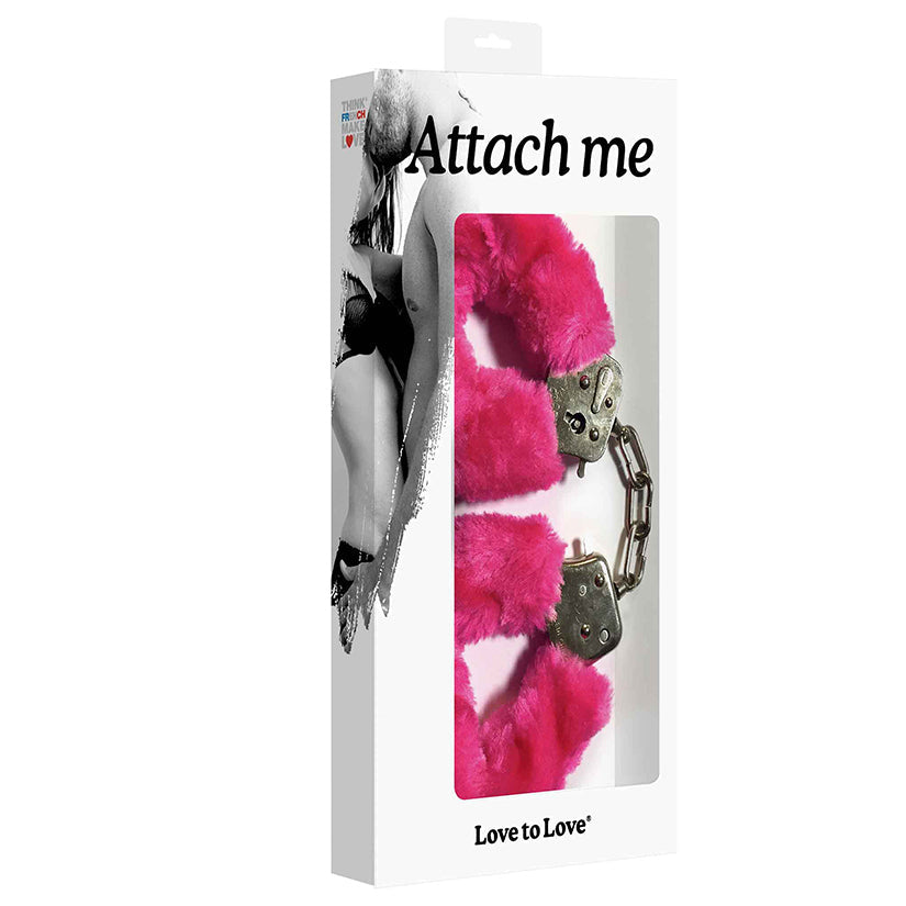 LOVELY PLANET - LOVE TO LOVE ATTACH ME FAUX FUR HANDCUFFS PINK