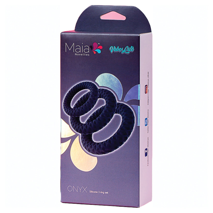 MAIA TOYS - MAIA ONYX SILICONE RING 3-PIECE SET