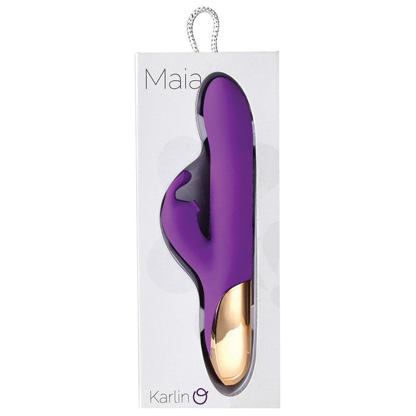 MAIA TOYS - MAIA KARLIN RECHARGEABLE SILICONE BEADED RABBIT PURPLE 8.5 IN.