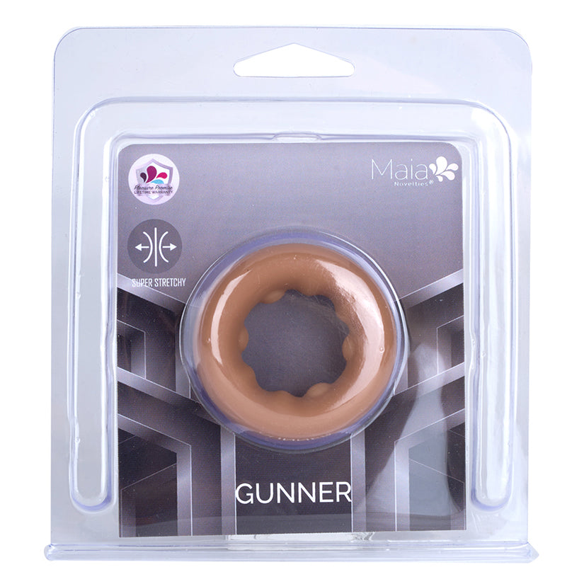 MAIA TOYS - MAIA GUNNER LIQUID SILICONE CONSTRUCTION C RING CARAMEL