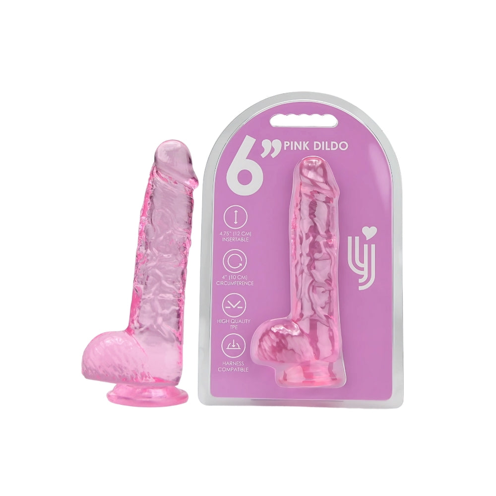 LOVING JOY - 6 INCH DILDO WITH BALLS PINK