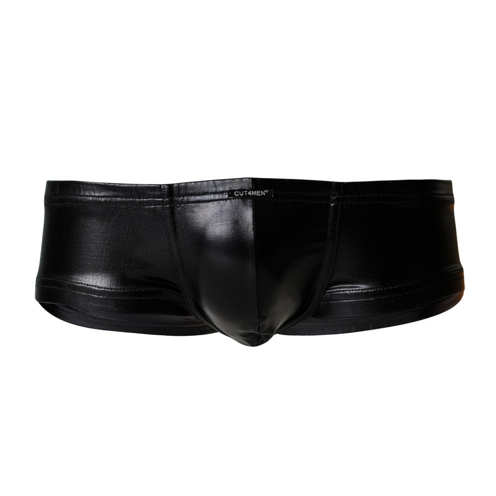 CUT 4 MEN - C4M BOOTY SHORTS BLACK LEATHERETTE