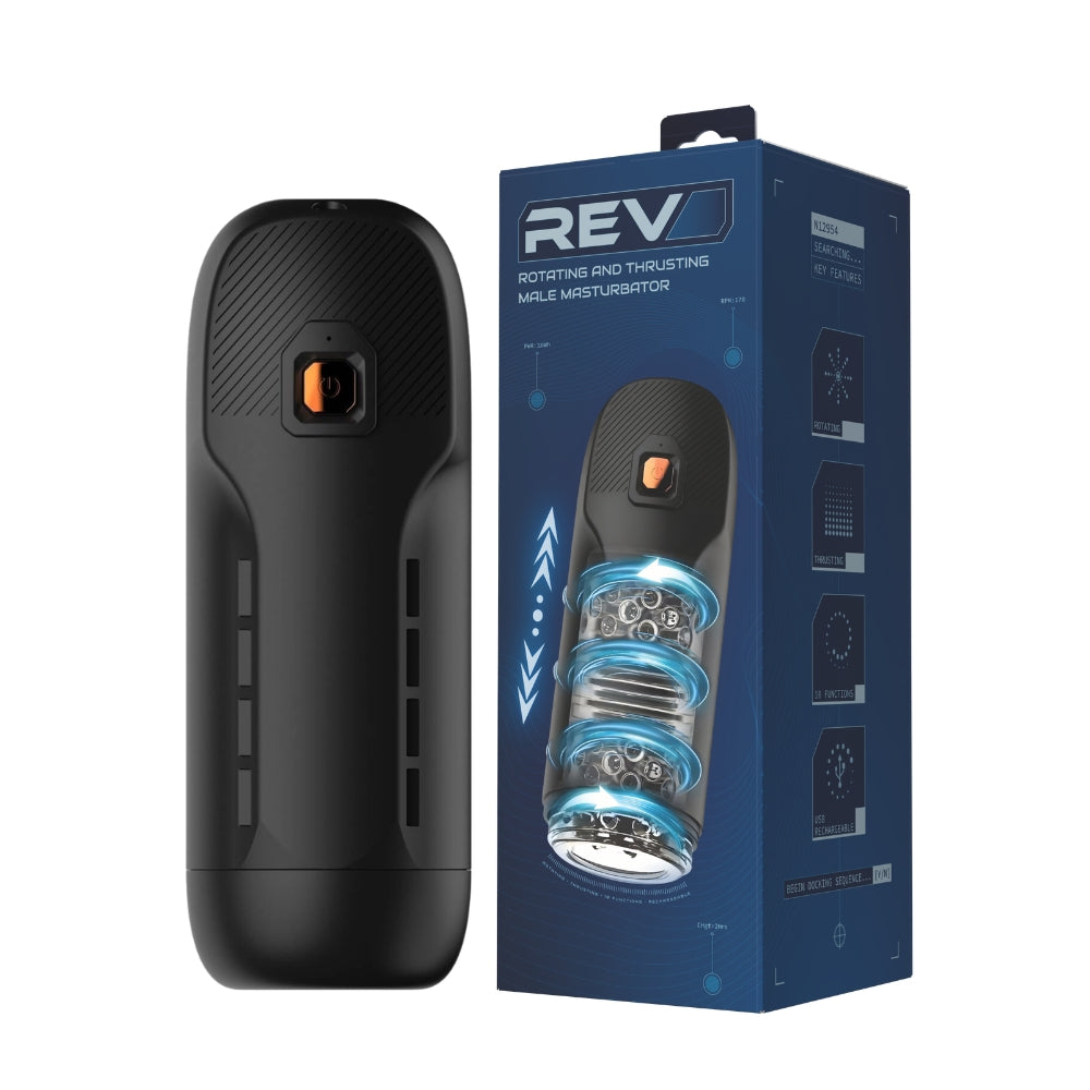 REV - ROTATING AND THRUSTING MALE MASTURBATOR