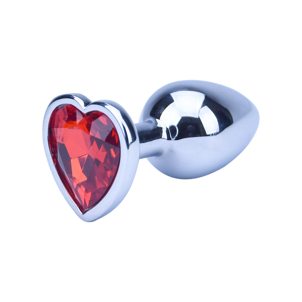 PRECIOUS METALS - HEART SHAPED BUTT PLUG-SILVER