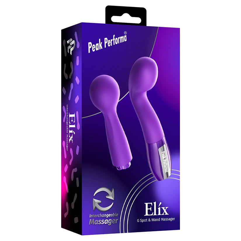 PEAK PERFORMA - ELIX G-SPOT & WAND INTERCHANGEABLE MASSAGER PURPLE