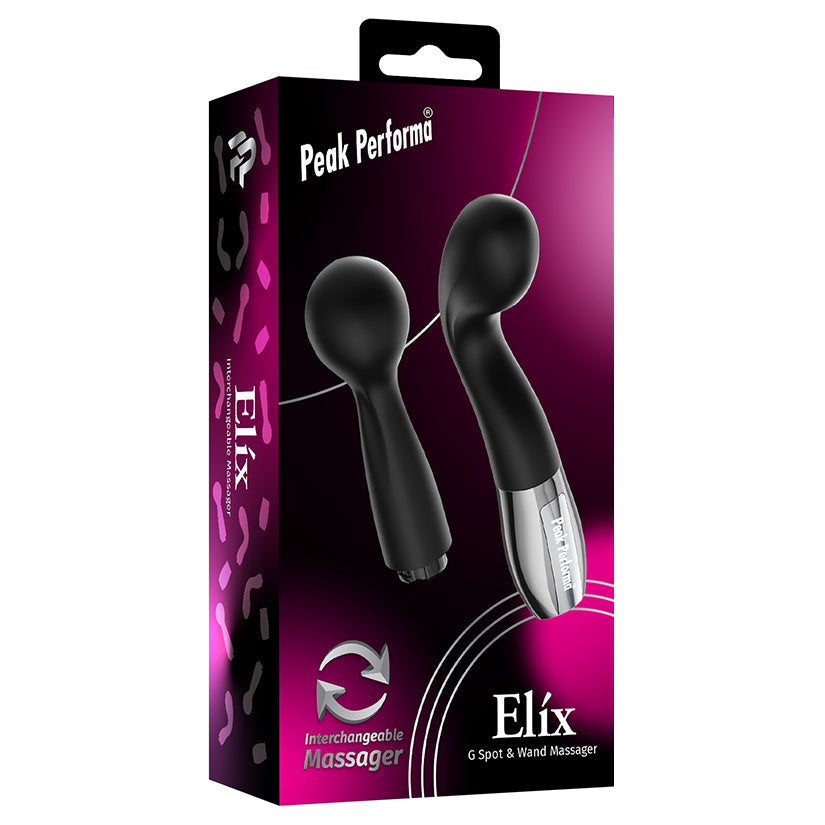 PEAK PERFORMA - ELIX G-SPOT & WAND INTERCHANGEABLE MASSAGER BLACK