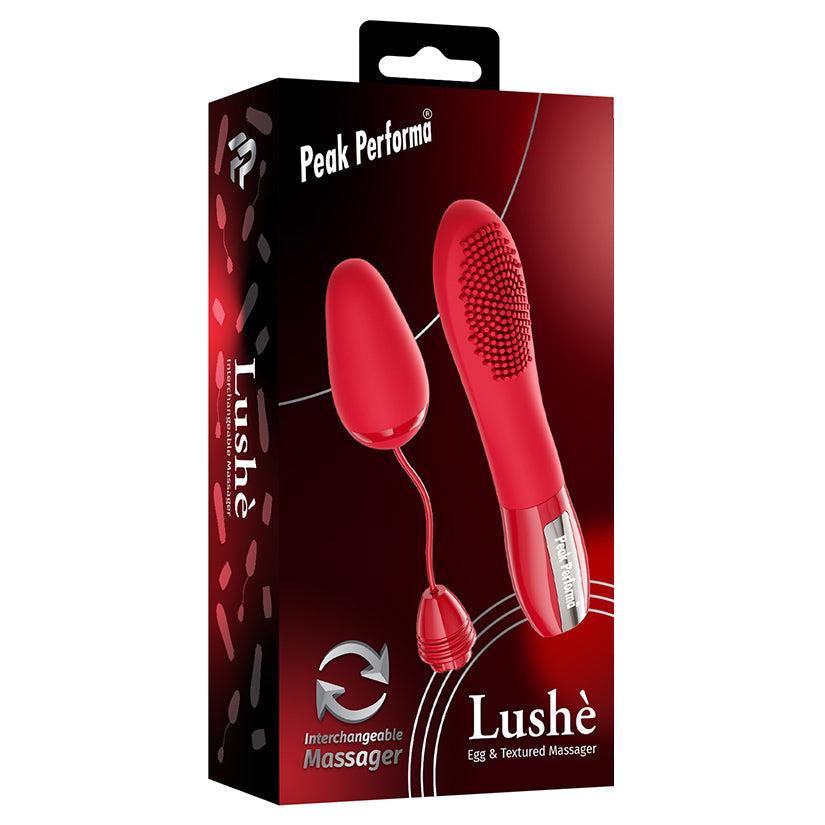 PEAK PERFORMA - LUSHE EGG & TEXTURED INTERCHANGEABLE MASSAGER RED