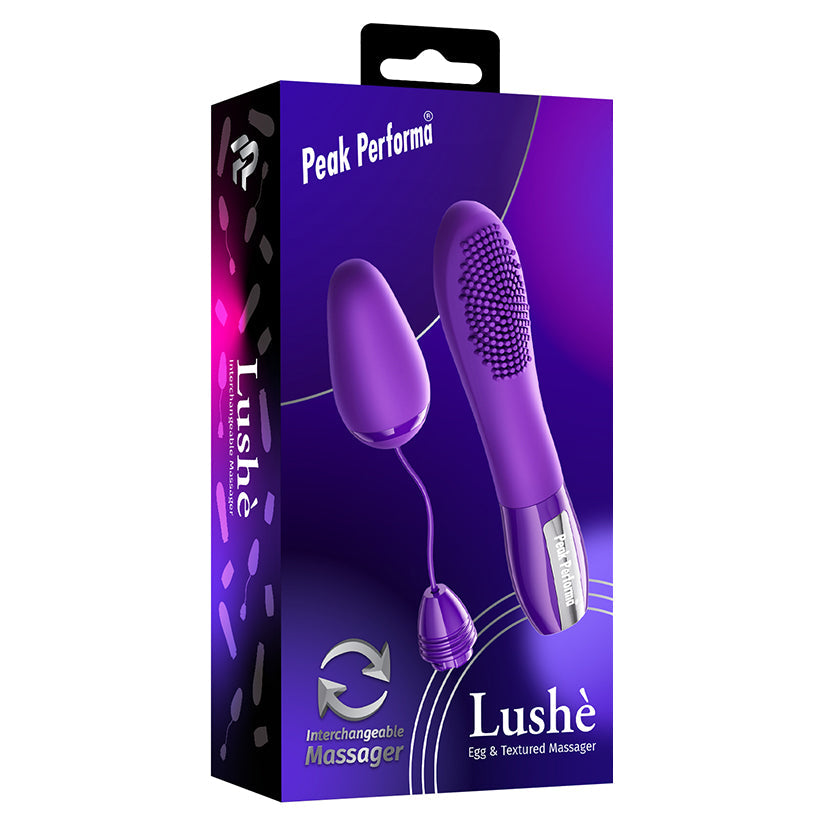 PEAK PERFORMA - LUSHE EGG & TEXTURED INTERCHANGEABLE MASSAGER PURPLE