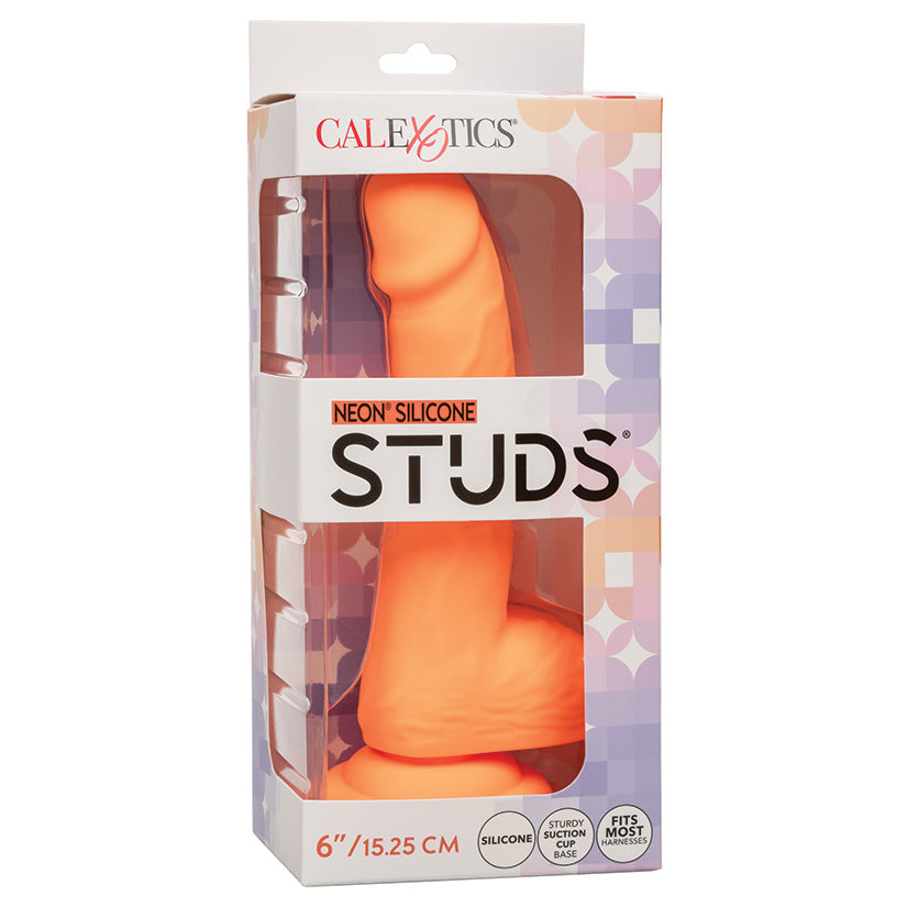CAL EXOTICS - NEON SILICONE STUDS ORANGE 6 IN.