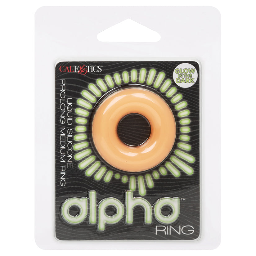 CAL EXOTICS - ALPHA GLOW-IN-THE-DARK LIQUID SILICONE PROLONG MEDIUM RING