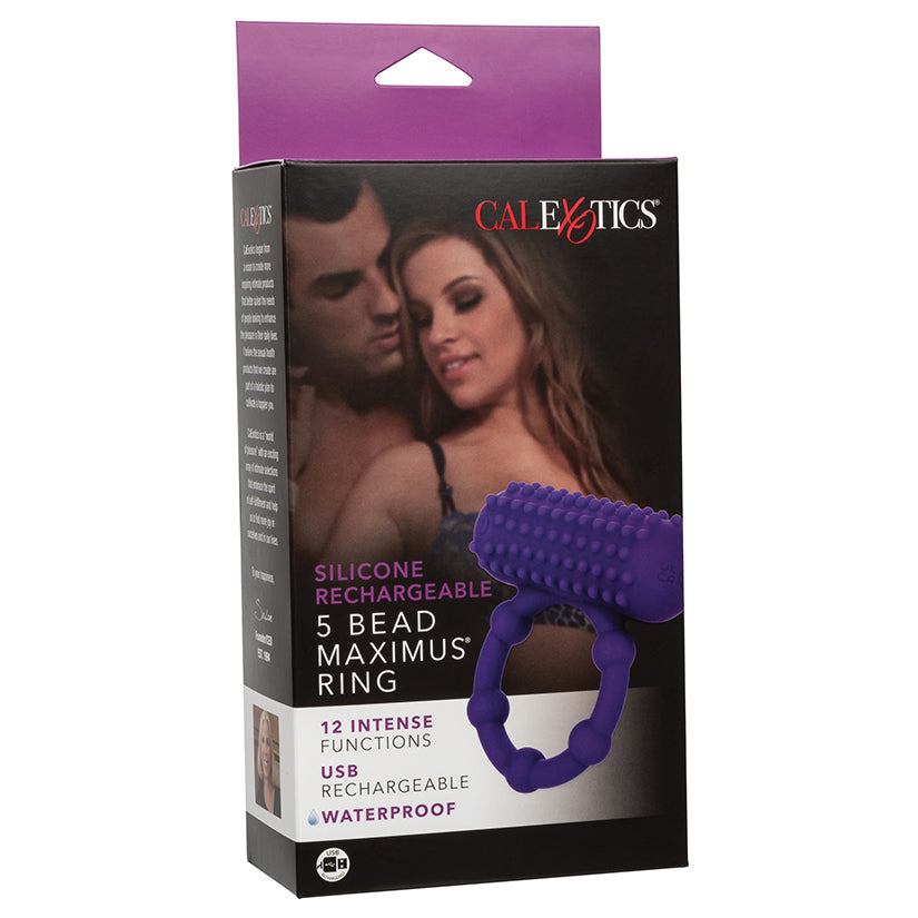 CAL EXOTICS - SILICONE RECHARGEABLE 5 BEAD MAXIMUS RING