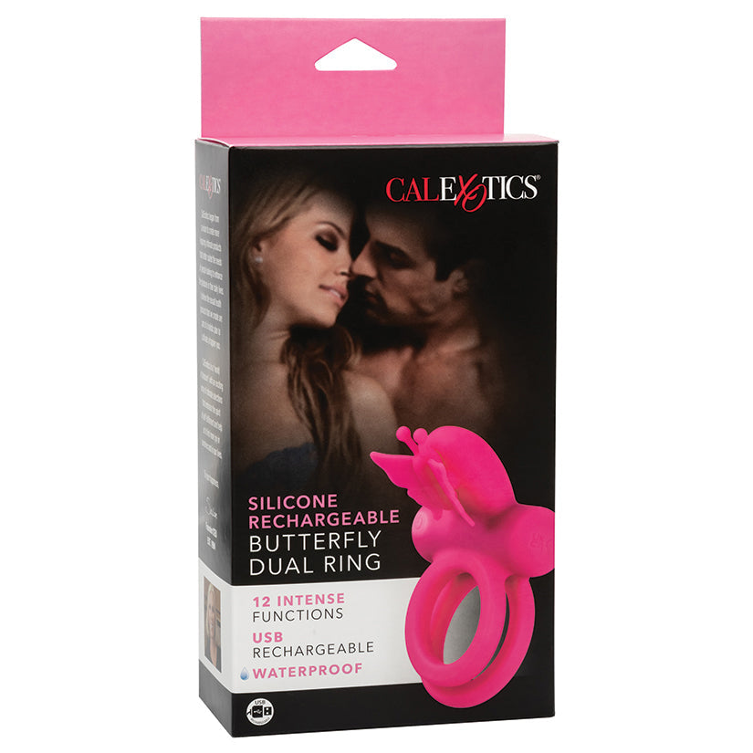 CAL EXOTICS - SILICONE RECHARGEABLE BUTTERFLY DUAL RING