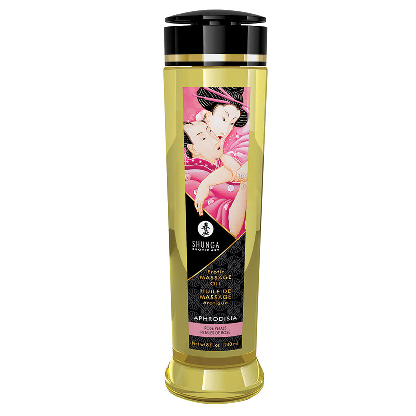 SHUNGA - EROTIC MASSAGE OIL APHRODISIA ROSES 8 OZ.