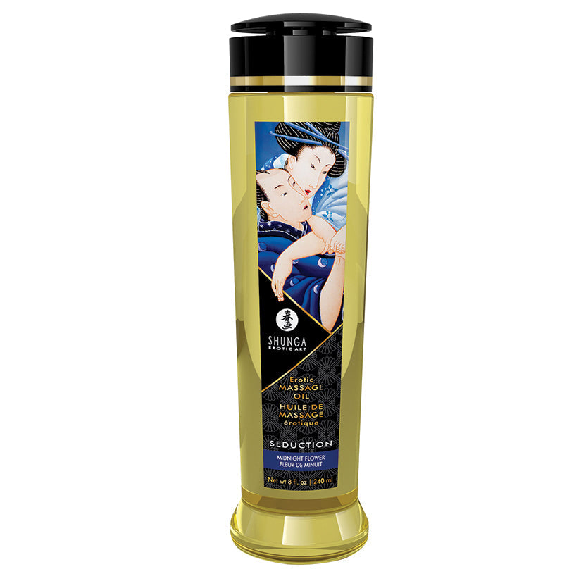 SHUNGA - EROTIC MASSAGE OIL SEDUCTION MIDNIGHT FLOWER 8 OZ.