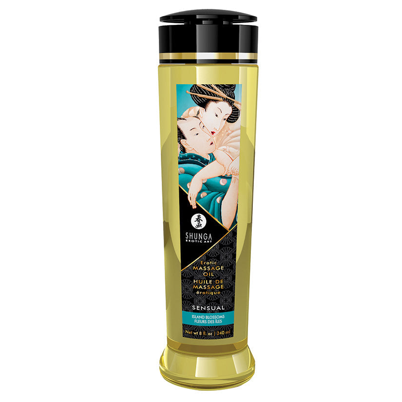 SHUNGA - EROTIC MASSAGE OIL ISLAND BLOSSOMS 8 OZ.