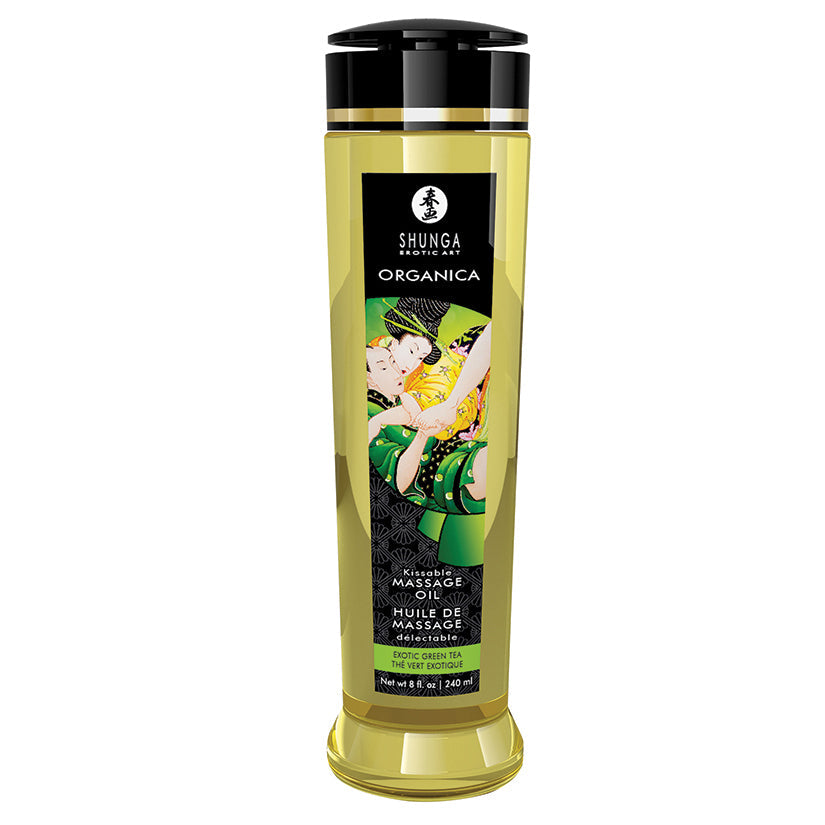 SHUNGA - ORGANICA KISSABLE MASSAGE OIL EXOTIC GREEN TEA 8 OZ.