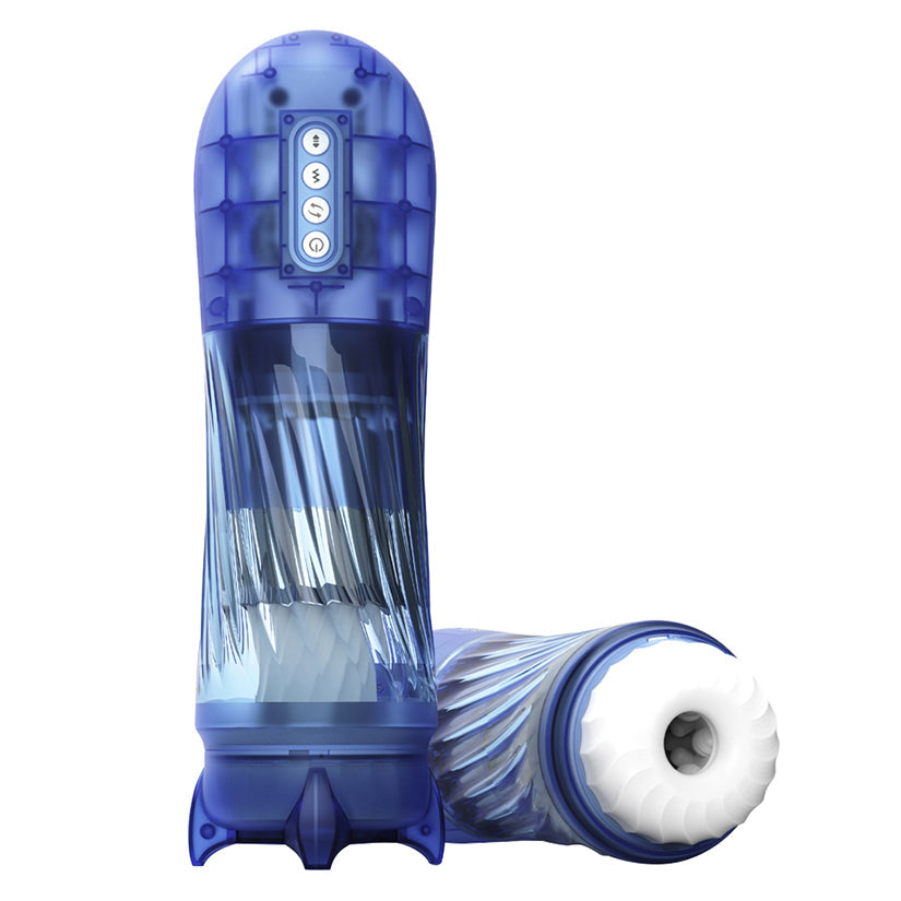 TRACY'S DOG - STEELCAN AUTOMATIC MALE MASTURBATOR TRANSPARENT BLUE